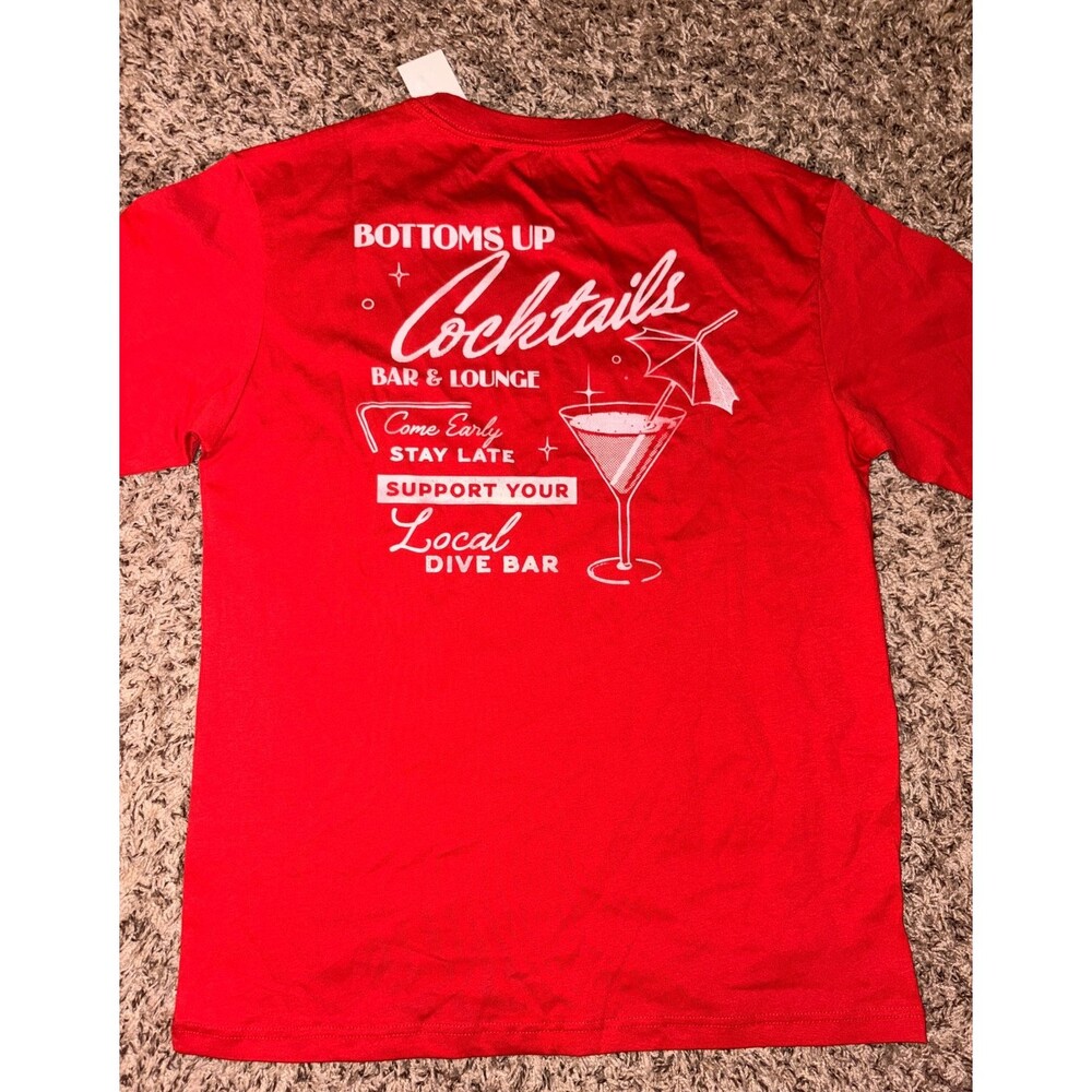 Men’s Women’s Unisex Mad Engine Bottoms Up Cocktails T-shirt NWT Small‎ - Picture 3 of 5